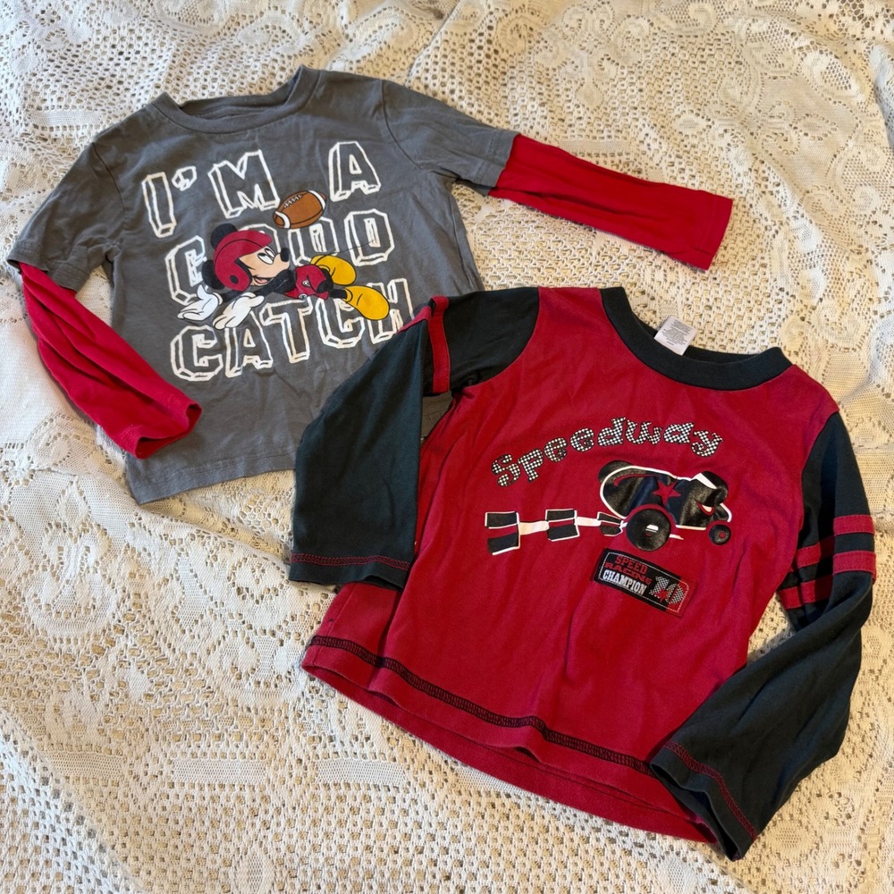 Disney Mickey Mouse Football and Speed Racing T Shirts Bundle Size 3T